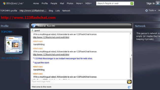 Windows Live Spaces Chat Room