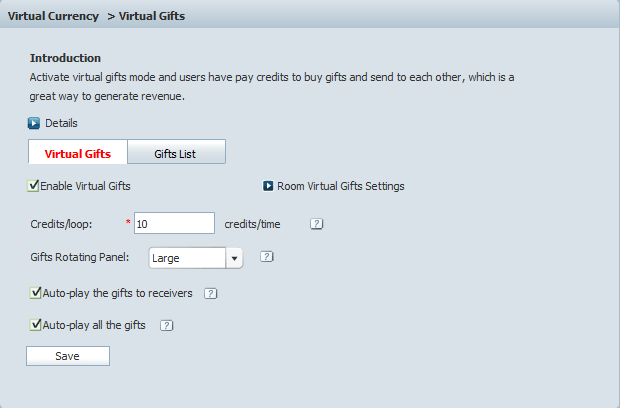 Virtual Gifts Settings in Admin Panel of 123 Flash Chat, Chat Software Virtual Gifts Settings in Admin Panel of 123 Flash Chat, Chat Software