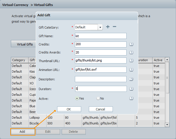 Add a Gift in Gifts List of 123 Flash Chat, Chat Software Add a Gift in Gifts List of 123 Flash Chat, Chat Software