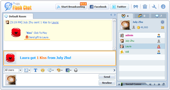 Virtual Gifts in Chat Lobby of 123 Flash Chat, Chat Software Virtual Gifts in Chat Lobby of 123 Flash Chat, Chat Software